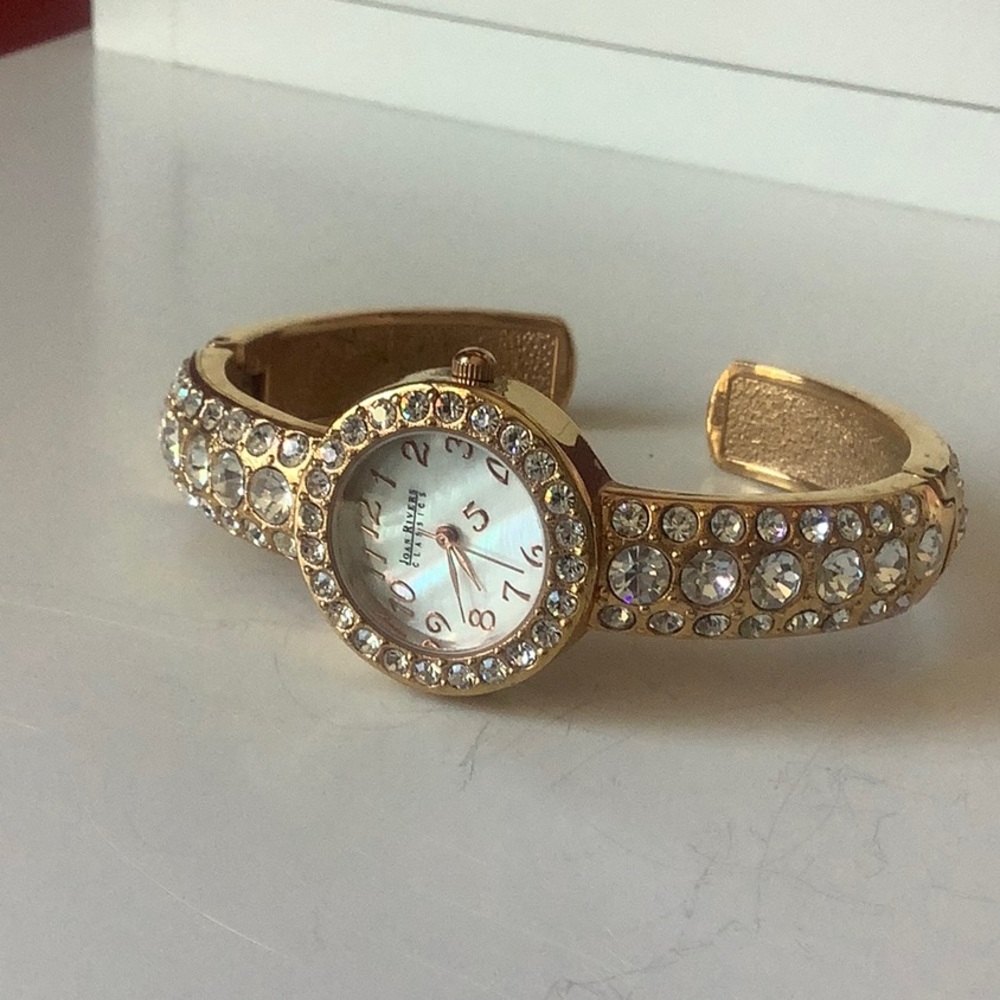 Joan Rivers Gold Crystal Bangle Watch